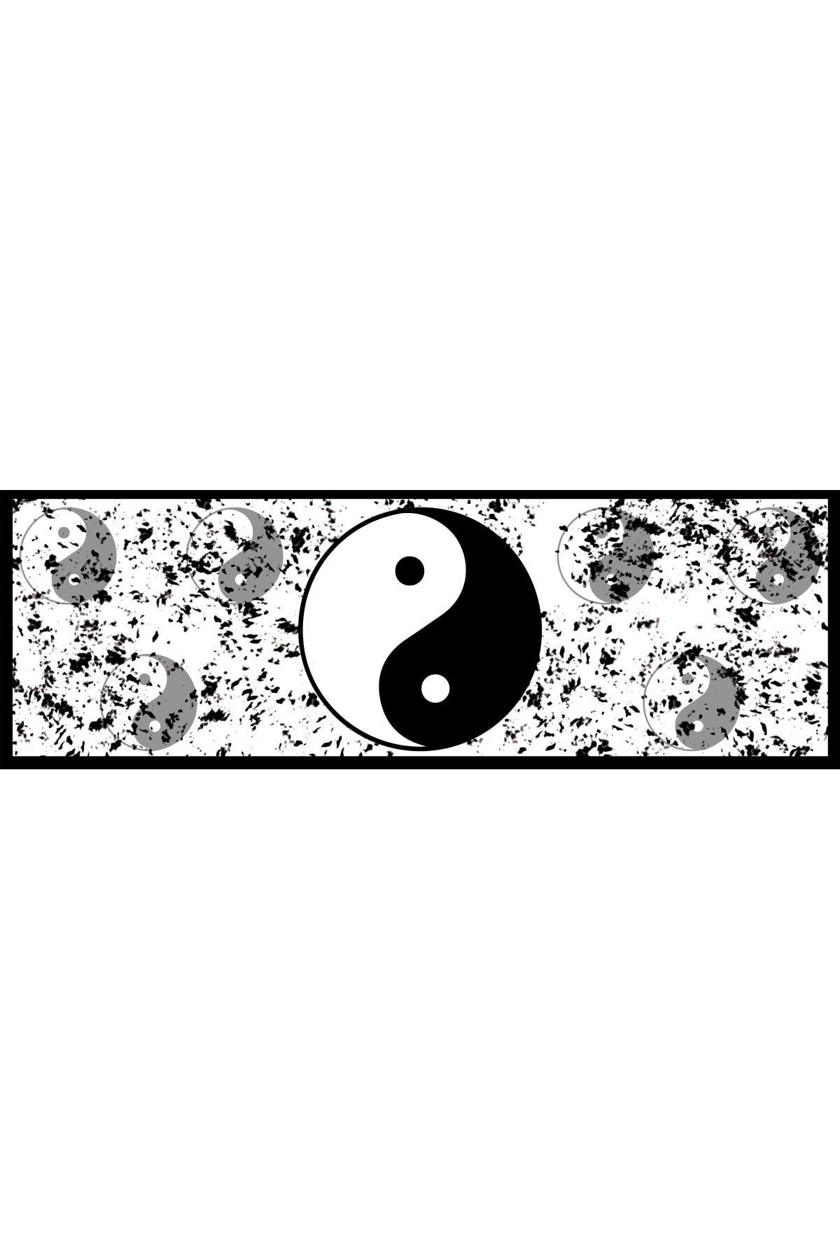 Siyah Beyaz Ying Yang Desenli Pareo-Siyah / Beyaz