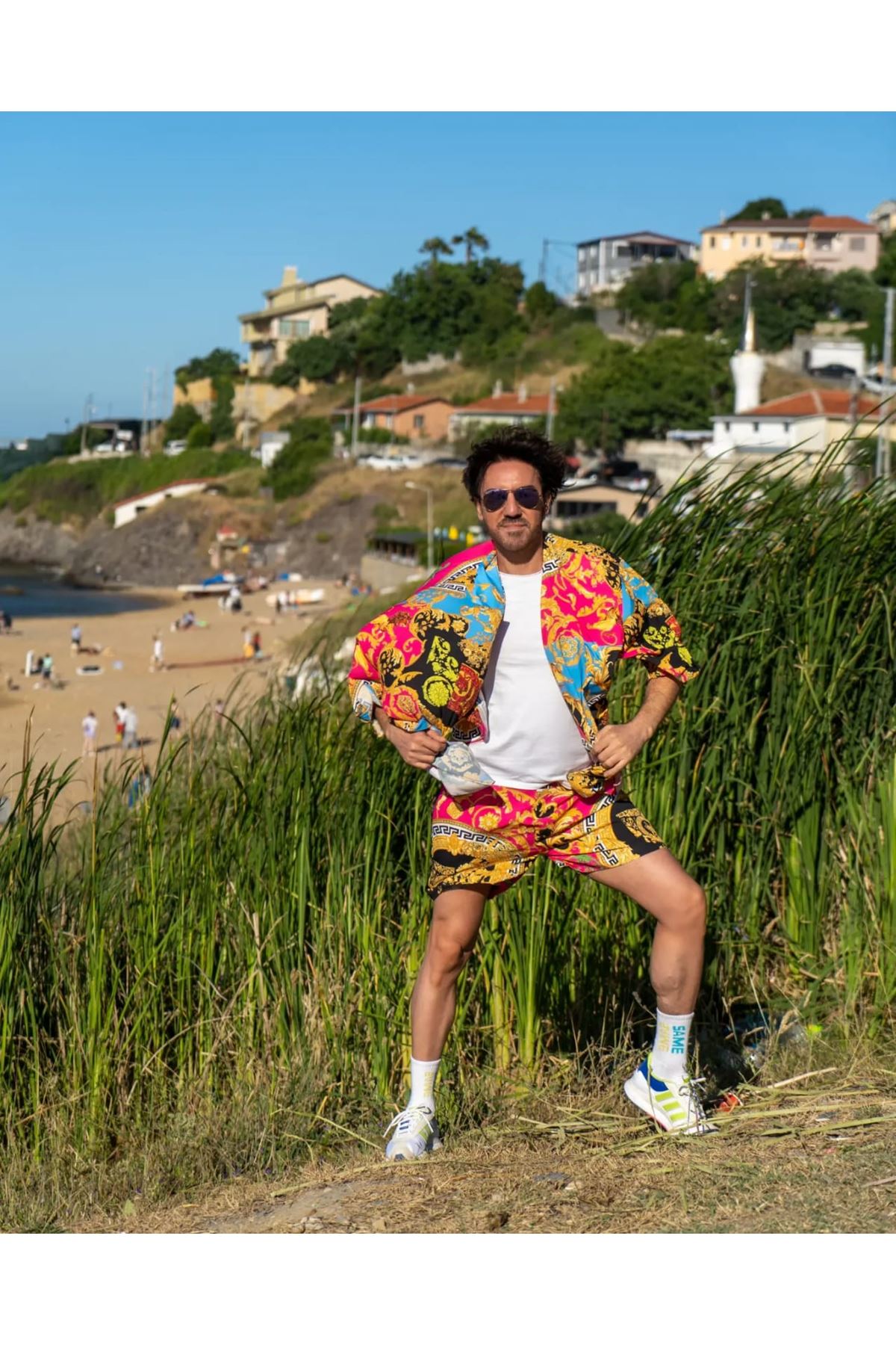 Renkli unisex gömlek kimono canlı yaşayan ve hissedenler için GÖMLEK