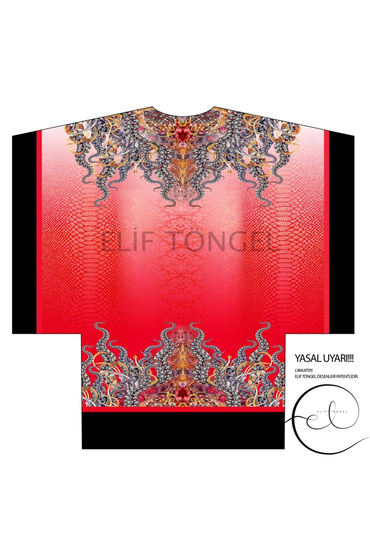 Kimono  kırmızı mücevher 6011