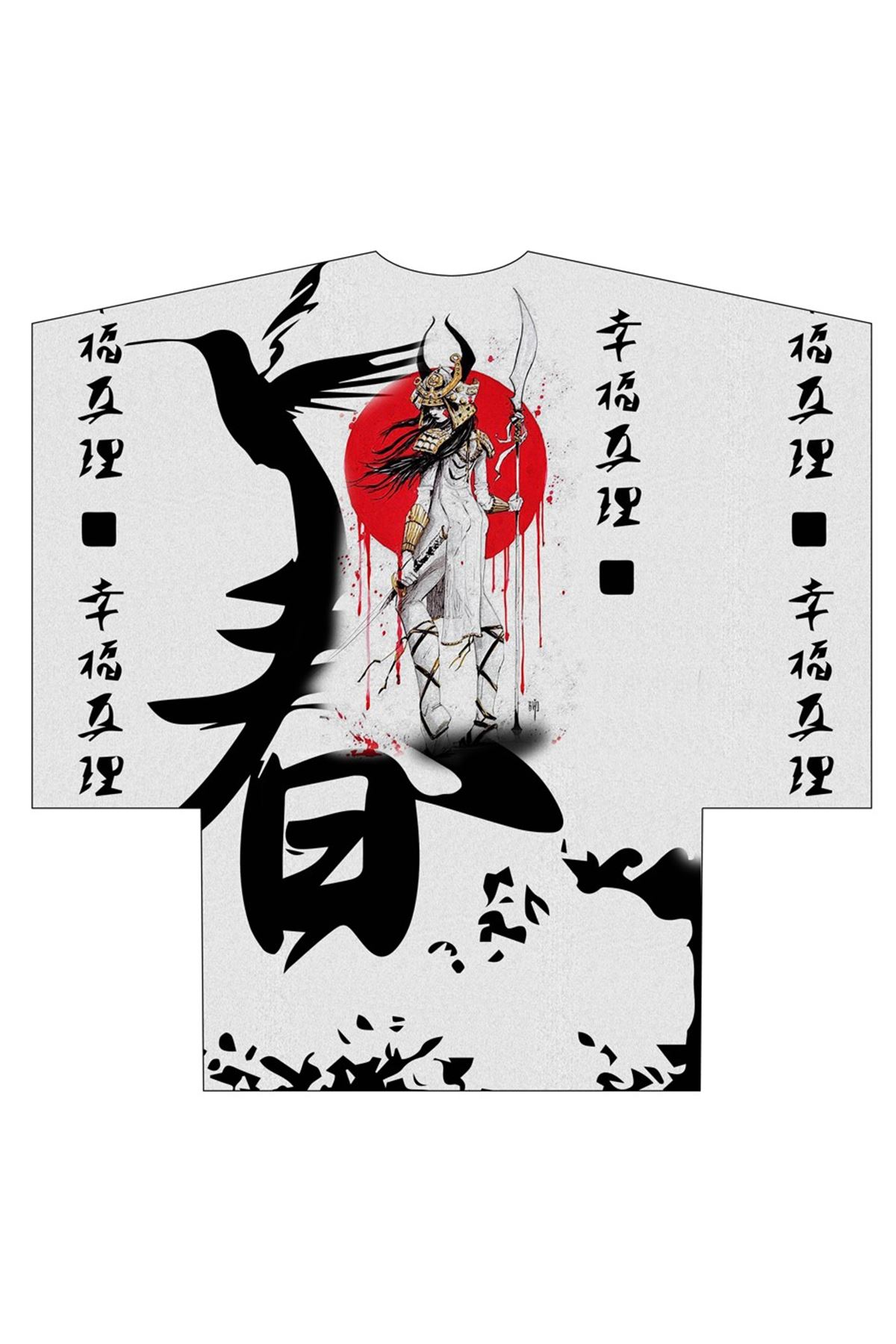Kimono kadın gri savaşçı 6018