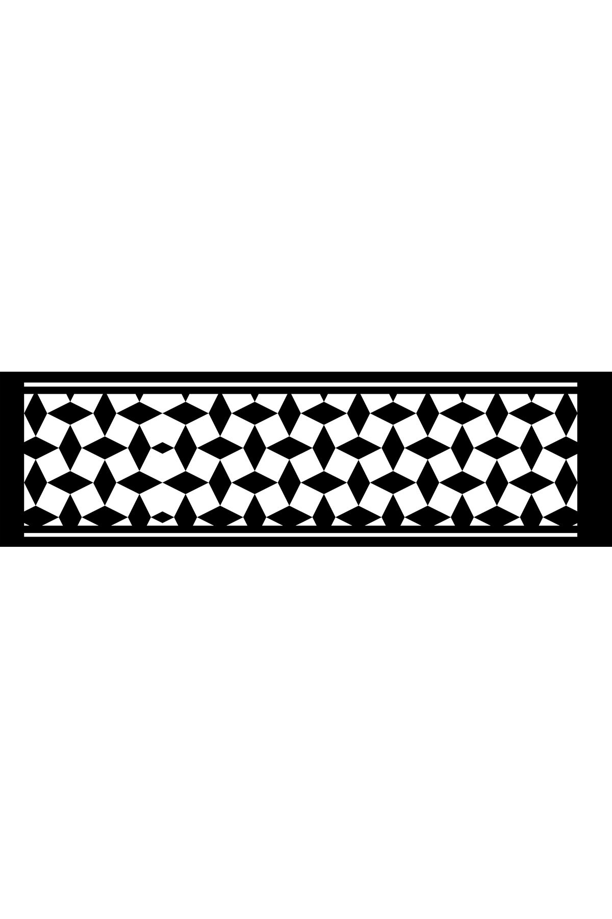 Dijital Baskılı siyah beyaz runner 40/140 cm masa örtüsü dama